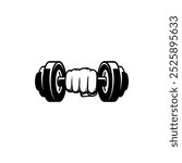 vector of hands holding a barbell, fitness vector