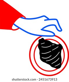 Vector of Hands Picking Up Croissant Illustration