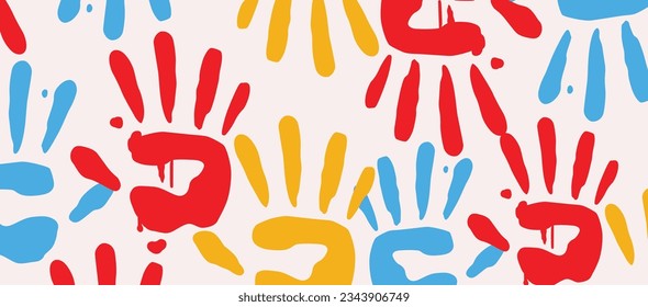 vector hands print pattern background design 