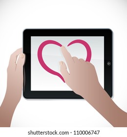 Vector hands with the touch screen device