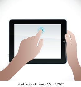 Vector hands with the touch screen device