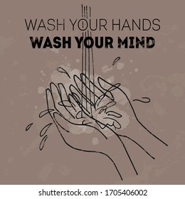 Vector hands washing for prevention and protection from virus, infection. hygiene and medicine