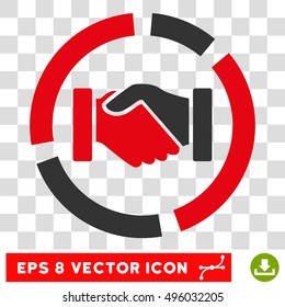 Vector Handshake Diagram EPS vector icon. Illustration style is flat iconic bicolor gray and intensive red symbol on a transparent background.