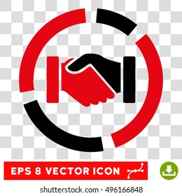 Vector Handshake Diagram EPS vector pictogram. Illustration style is flat iconic bicolor black and intensive red symbol on a transparent background.
