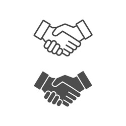 Vector Handshake Icon Line And Flat Style