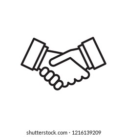 Vector handshake icon. Partnership and agreement icon. 