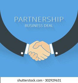 Vector handshake illustration. Background for business and finance