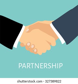 Vector handshake illustration. Background for business and finance. Partnership symbol, concept