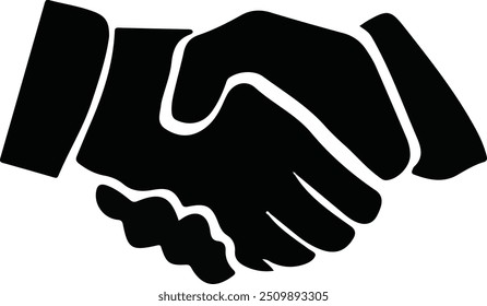 vector handshake isolated on white