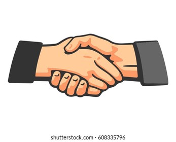 vector handshake isolated on white background in poster version