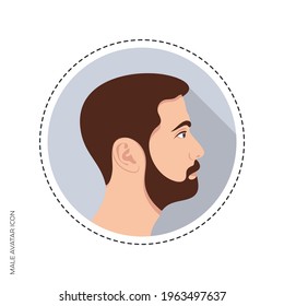 Vector handsome male avatar circle web icon