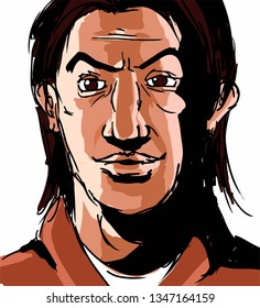 Vector handsome mature man's face