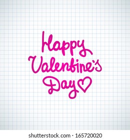 vector handwrite text, happy valentine's day
