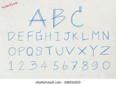 Vector Handwriting alphabet letter, on paper background
