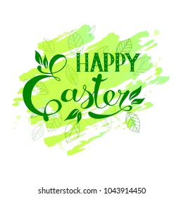 Vector handwriting easter lettering with decoration elements. Design for prints, menu, cards and textile. EPS10