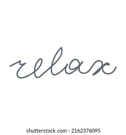 Vector handwriting lettering isolated on white background - Relax