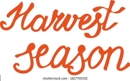 Vector handwriting lettering motivation phrase. Orange harvest season invitation. Autumn vector banner