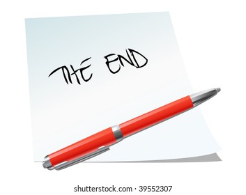 vector of handwriting and red pen