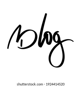 Vector handwriting word blog. Hand drawn ink brush lettering inscription. Modern calligraphy.