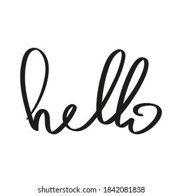 Vektor Handschrift Wort hallo. Handgezeichnete Pinselspitze hallo Symbol. Moderne Kalligraphie.