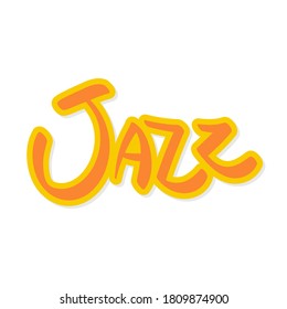 Vector handwriting word jazz. Handdrawn ink brush lettering phrase. Modern calligraphy.