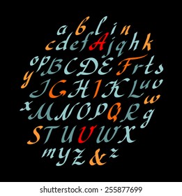 Vector handwritten alphabet