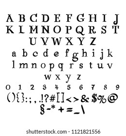 Vector handwritten alphabet isolated on white background for your design: posters, invitations, cards and much more.