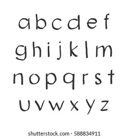 Vector handwritten alphabet. Lowercase letters.