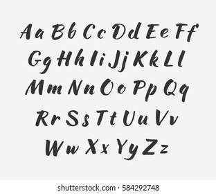 Vector handwritten alphabet. Uppercase and lowercase letters