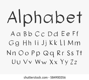 Vector handwritten alphabet. Uppercase and lowercase letters. Modern Brushed Lettering. brush script