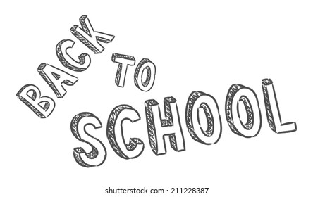 vector handwritten back to school sign on the white background