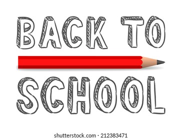 vector handwritten back to school sign on the white background