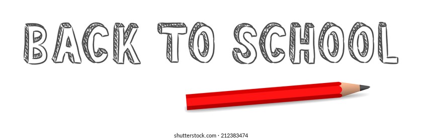 vector handwritten back to school sign on the white background