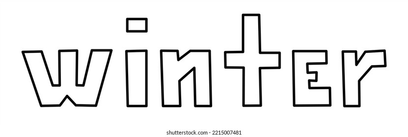 Letras angulares gruesas de la línea negra manuscrita del vector.
