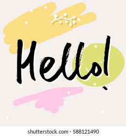 Vector Handwritten Brush Lettering Hello Word Stock Vector (Royalty ...