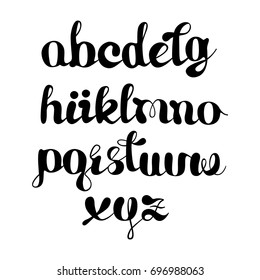 Vector handwritten brush script. Black letters isolated on white background.