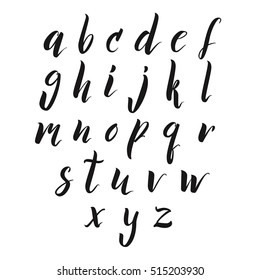 Vector Handwritten Brush Script Calligraphy Alphabet Stock Vector ...