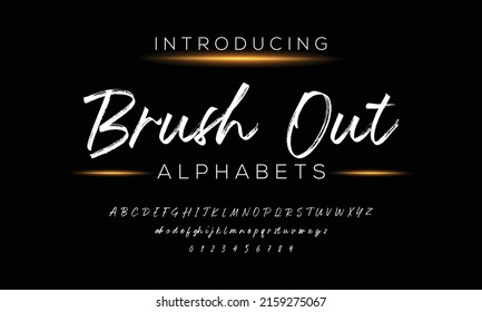 Vector handwritten brush script. White letters on chalkboard background.