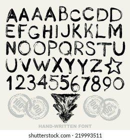 Vector hand-written brush strokes alphabet