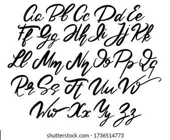 Vector handwritten calligraphic  font with vintage  rough texture. Type for card, poster, banner, print for t-shirt.