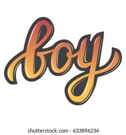 Vector handwritten calligraphic word "boy".