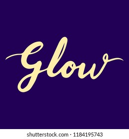 Vector hand-written calligraphy of the word "Glow".