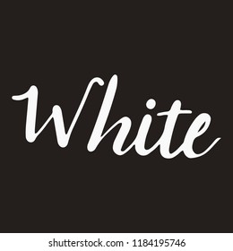 Vector hand-written calligraphy of the word "White".