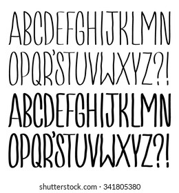 Vector handwritten capital letters font 