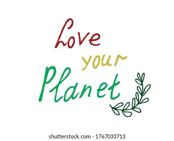 Vector handwritten graphics for online services and printed products. Calligraphy. Isolated text on a white background. Nature and organics