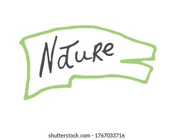 Gráficos vectores escritos a mano para servicios en línea y productos impresos. Caligrafía. Texto aislado sobre fondo blanco. Naturaleza y ecología