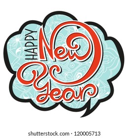 Vector Handwritten Happy New Year tweet