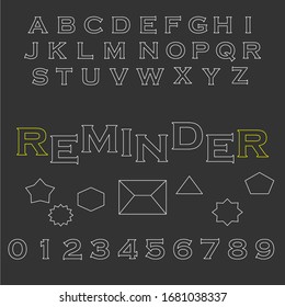 Vector handwritten isolated alphabet letters 