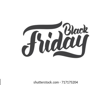 Vector Handwritten lettering of Black Friday. Typography design of special offer