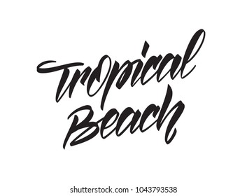 Vector handwritten lettering composition of Tropical Beach 